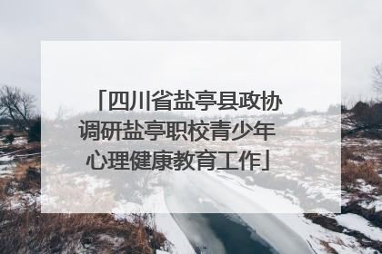 四川省盐亭县政协调研盐亭职校青少年心理健康教育工作