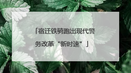 宿迁铁骑跑出现代警务改革“新时速”