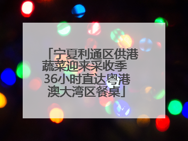 宁夏利通区供港蔬菜迎来采收季 36小时直达粤港澳大湾区餐桌