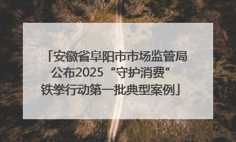 安徽省阜阳市市场监管局公布2025“守护消费”铁拳行动第一批典型案例