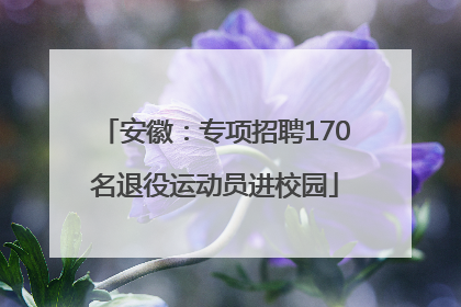 安徽：专项招聘170名退役运动员进校园