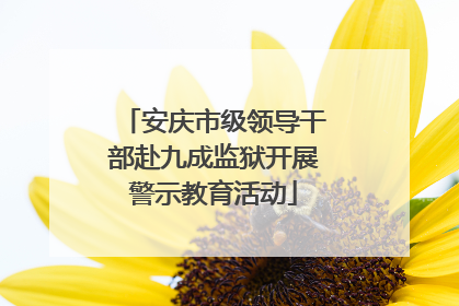 安庆市级领导干部赴九成监狱开展警示教育活动
