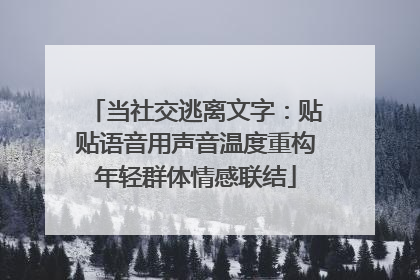 当社交逃离文字：贴贴语音用声音温度重构年轻群体情感联结