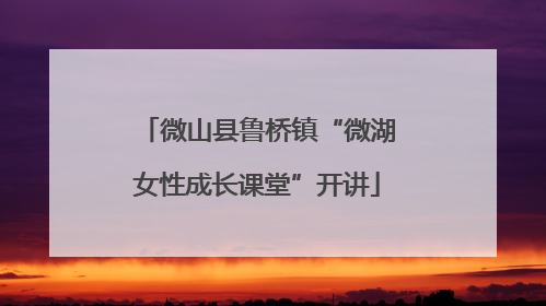 微山县鲁桥镇“微湖女性成长课堂”开讲