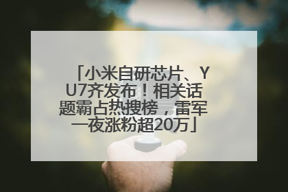 小米自研芯片、YU7齐发布！相关话题霸占热搜榜，雷军一夜涨粉超20万