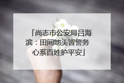 尚志市公安局吕海滨:田间地头皆警务 心系百姓护平安