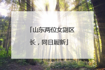 山东两位女副区长，同日履新