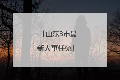 山东3市最新人事任免
