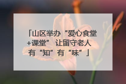 山区举办“爱心食堂+课堂” 让留守老人有“知”有“味”