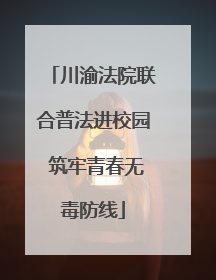 川渝法院联合普法进校园 筑牢青春无毒防线