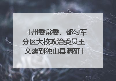 州委常委、都匀军分区大校政治委员王文建到独山县调研