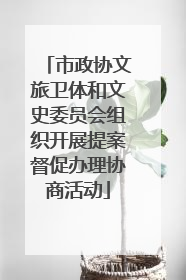 市政协文旅卫体和文史委员会组织开展提案督促办理协商活动