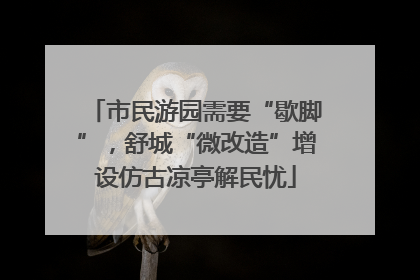 市民游园需要“歇脚”，舒城“微改造”增设仿古凉亭解民忧