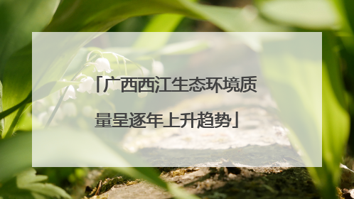 广西西江生态环境质量呈逐年上升趋势