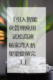 引入智能化管理应用 武松高速杨家湾大桥架梁提前完工