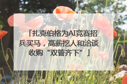 扎克伯格为AI竞赛招兵买马，高薪挖人和洽谈收购“双管齐下”