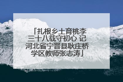 扎根乡土育桃李 三十八载守初心 记河北省宁晋县耿庄桥学区教师张志涛