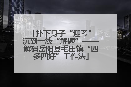 扑下身子“迎考” 沉到一线“解题”——解码岳阳县毛田镇“四多四好”工作法