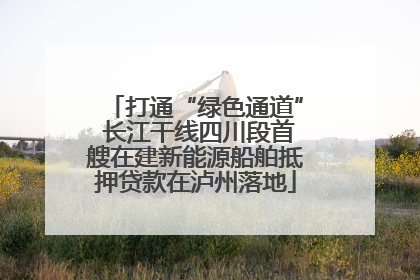 打通“绿色通道” 长江干线四川段首艘在建新能源船舶抵押贷款在泸州落地