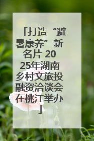 打造“避暑康养”新名片 2025年湖南乡村文旅投融资洽谈会在桃江举办