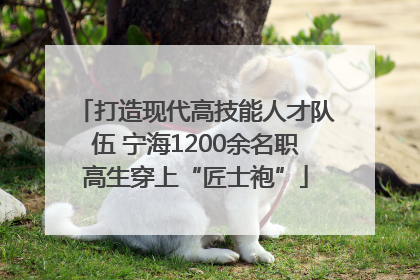 打造现代高技能人才队伍 宁海1200余名职高生穿上“匠士袍”