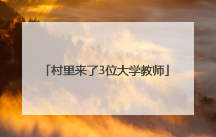 村里来了3位大学教师
