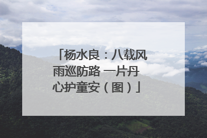 杨水良：八载风雨巡防路 一片丹心护童安（图）