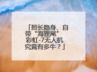 擅长隐身、自带“海狸尾” 彩虹-7无人机究竟有多牛？
