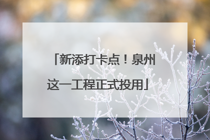 新添打卡点！泉州这一工程正式投用
