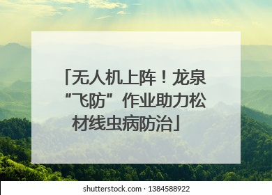 无人机上阵！龙泉“飞防”作业助力松材线虫病防治
