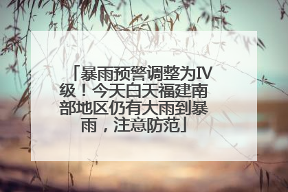 暴雨预警调整为Ⅳ级！今天白天福建南部地区仍有大雨到暴雨，注意防范
