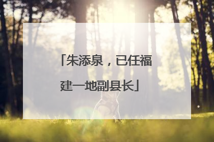 朱添泉，已任福建一地副县长