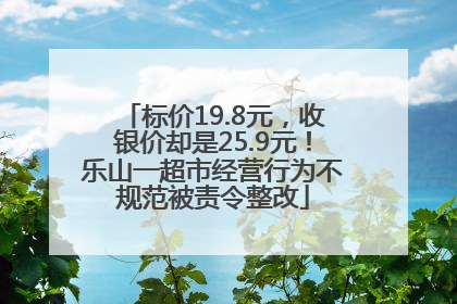 标价19.8元，收银价却是25.9元！乐山一超市经营行为不规范被责令整改