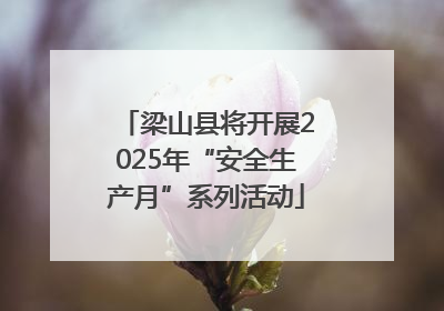 梁山县将开展2025年“安全生产月”系列活动