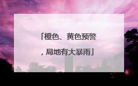 橙色、黄色预警，局地有大暴雨