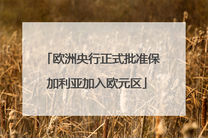 欧洲央行正式批准保加利亚加入欧元区