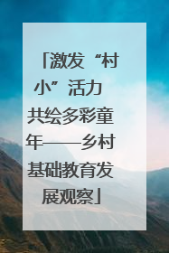 激发“村小”活力 共绘多彩童年——乡村基础教育发展观察