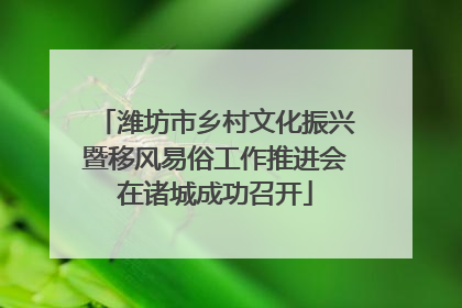潍坊市乡村文化振兴暨移风易俗工作推进会在诸城成功召开