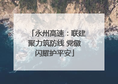 永州高速：联建聚力筑防线 党徽闪耀护平安