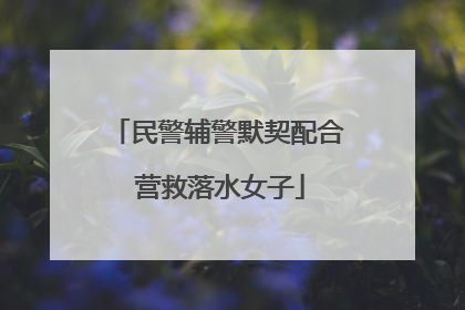 民警辅警默契配合 营救落水女子