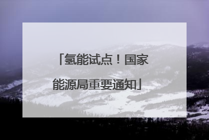 氢能试点！国家能源局重要通知