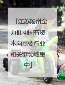 江苏扬州全力推动国有资本向重要行业和关键领域集中