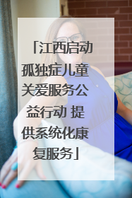江西启动孤独症儿童关爱服务公益行动 提供系统化康复服务