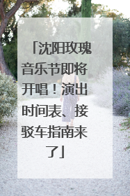 沈阳玫瑰音乐节即将开唱！演出时间表、接驳车指南来了