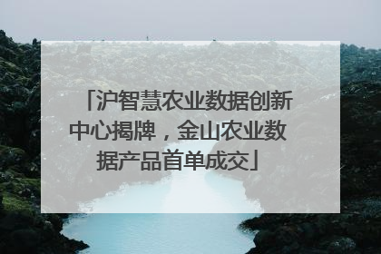 沪智慧农业数据创新中心揭牌，金山农业数据产品首单成交