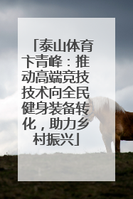 泰山体育卞青峰：推动高端竞技技术向全民健身装备转化，助力乡村振兴