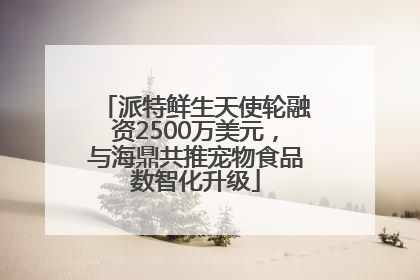 派特鲜生天使轮融资2500万美元，与海鼎共推宠物食品数智化升级