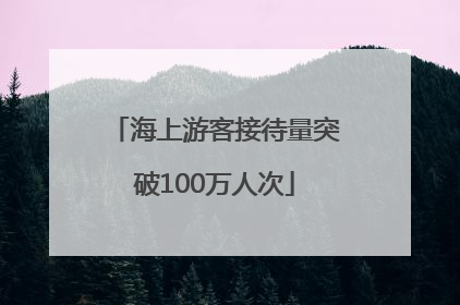 海上游客接待量突破100万人次