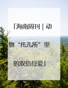 海南周刊｜动物“托儿所”里的双倍母爱