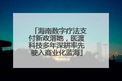 海南数字疗法支付新政落地，医渡科技多年深耕率先驶入商业化蓝海